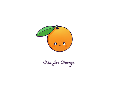 Day 131-365 O is for Orange cute design fruit kawaii orange vector