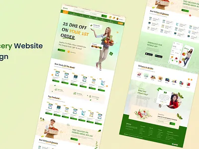 Grocery Website Design graphic design illustration logo typography ui ux vector