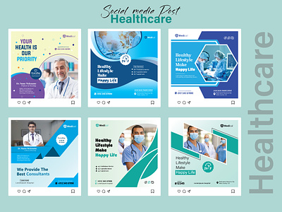 Healthcare social media post template ad design advertising banner template branding covid 19 design graphic design helthcare hospital post template