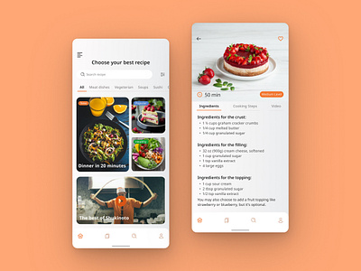 Recipe #DailyUI040 040 app challenge cooking cooking app daily dailyui design food layout mobile mobile app recipe recipe app recipes ui ux