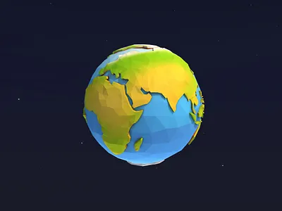 Low Poly Earth app branding design graphic design illustration logo typography ui ux vector