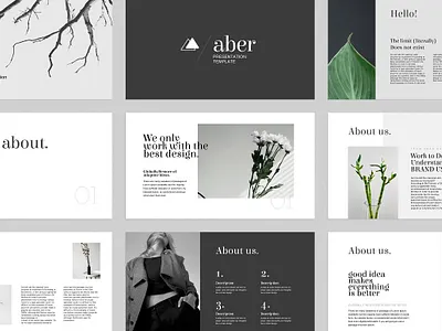 Aber Minimal PowerPoint Template #7 app branding design graphic design illustration logo typography ui ux vector