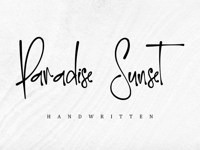 Paradise Sunset Handwritten Font by Alif Ryan Zulfikar on Dribbble