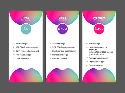 Pricing ui vector