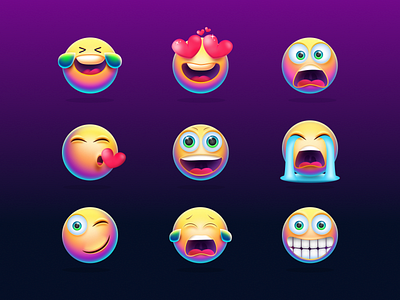 Collection of Emojis 2d 3d animation emojis emotions illustration memojis smileys vector