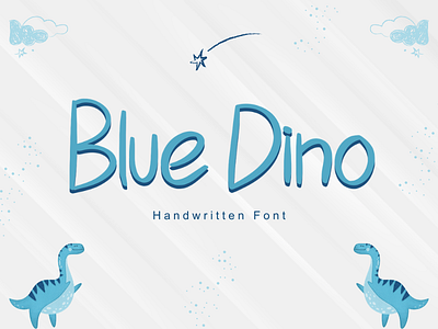 Blue Dino Handwritten Font uniquefont