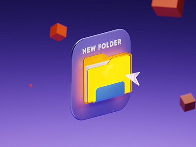 NEW FOLDER ICON 3D 3d 3d blender blender branding icon isometric ui windows