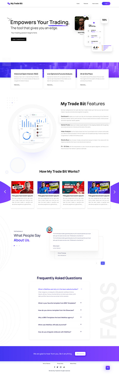 Landing Page - My Trade branding design ux