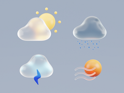 3D Weather Icon 3d 3d icons 3d illustration app blender glass morphism graphic design icon mobile mobile app ui ui elements uiux ux weather weather app web web design