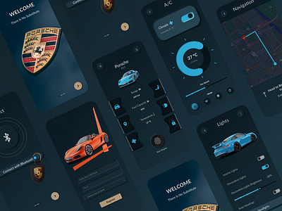 Porsche Smart App branding design graphic design typography ui vector