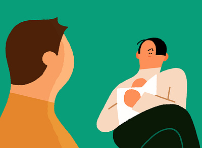 Let's talk conversation design help illustration men motion graphics patient support teraphy