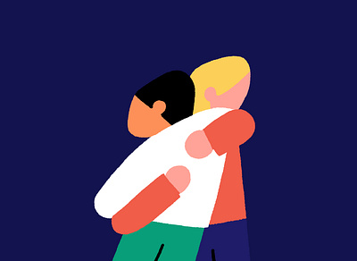 Let's talk care design hug illustration love motion graphics support