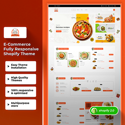 Dinnermite - Food Delivery and FastFood Store Shopify 2.0 Respon css3 design html5 responsive design shopify shopify theme web design