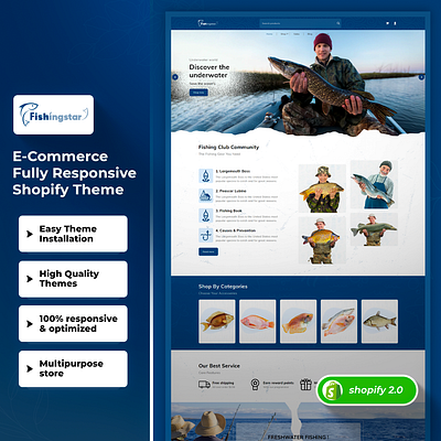 Fishingstar - Multipurpose Premium Fish Tools Shopify 2.0 Theme css3 design html5 responsive design shopify shopify theme web design