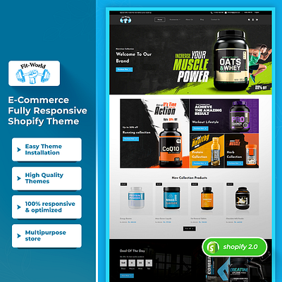 Fit-world - Gym supplements & Bodybuilding Supplements css3 design html5 responsive design shopify shopify theme web design