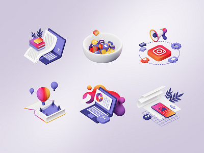 Social media 3D illustrations 3d 3d icons blender branding c4d design graphic design illustration instagram laptop stacionary ui web website