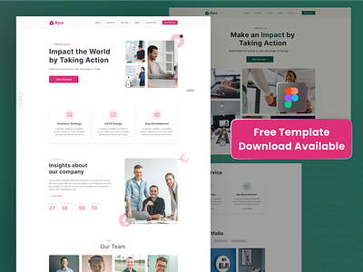 Ajux Creative Agency Web Template branding business business consulting design ecommerce landing page organize ui user interface web design