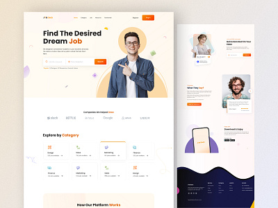 Job Finding Landing Page branding design dream figma finding graphic design job landing page logo search ui ux