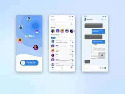 Daily UI Challenge | Day 13 | Direct Messaging App | Circles 100daysdailyuichallenge app calls chat chatting dailyui day13 design directmessageapp dm figma friends message messagingapp mobile app sharing ui