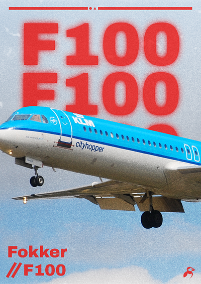 Fokker 100 Poster graphic design typography