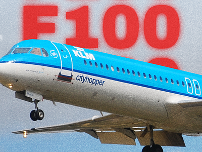 Fokker 100 Poster graphic design typography
