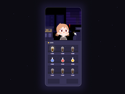 CyberGame app app design dark mode design game graphic design illustration rpg ui vending machine