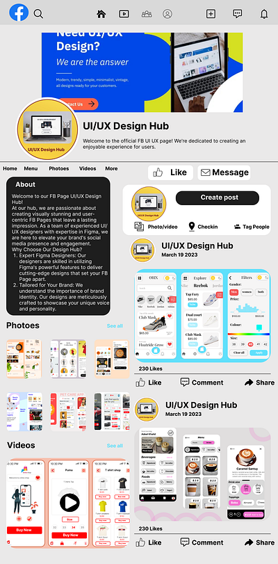 UI/UX Design hub fb page design appdesign branding design graphic design ui uiux uiux design web design