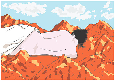 The Sleeping Mountains illustration vector