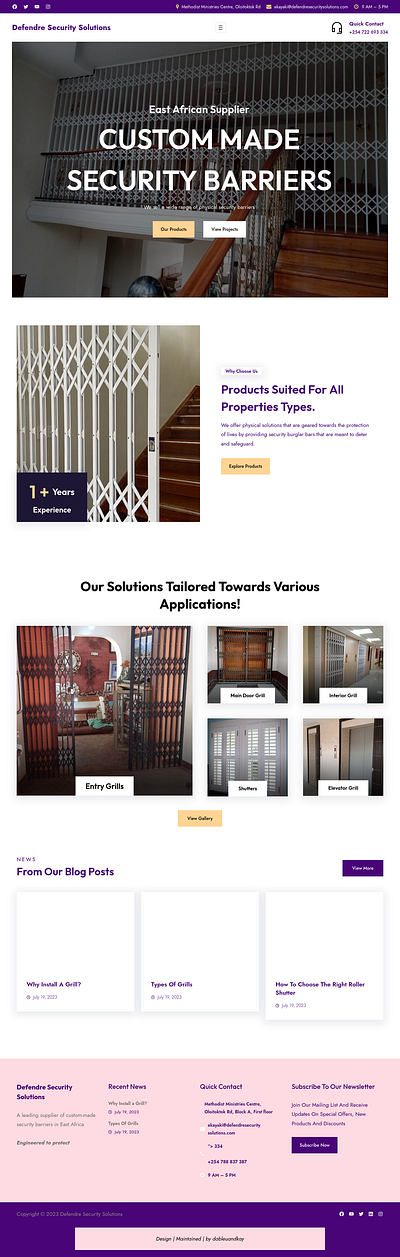 Website For Security Barrier Supplier branding design graphic design ui ux website wordpress