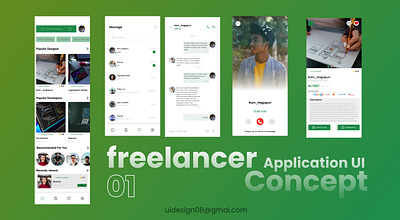 freelancer Application Ui Concept animation branding design figma freelancer mobile app graphic design illustration ios landingpage logo mobile application ui ux vector