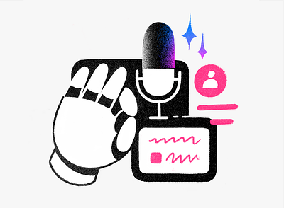 All is well ai all is well artificial intelligence check illustration microphone moderation ok podcast product illustration