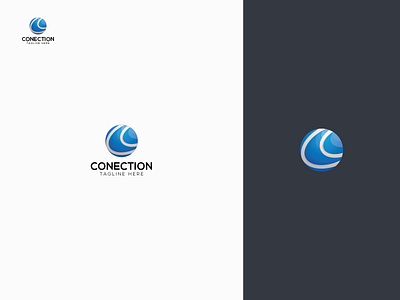 Conection Logo 3d branding colorful earth globe graphic design letter logo