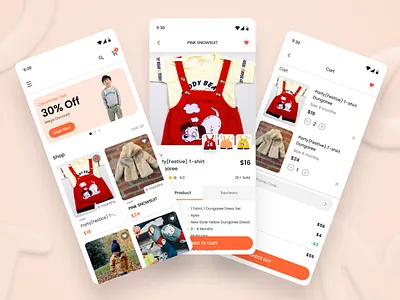 E-Commerce App Design - Kids clothing app app app design application branding clothing app design ecommerce app graphic design minimal design ui uidesign uiux uiux design ux