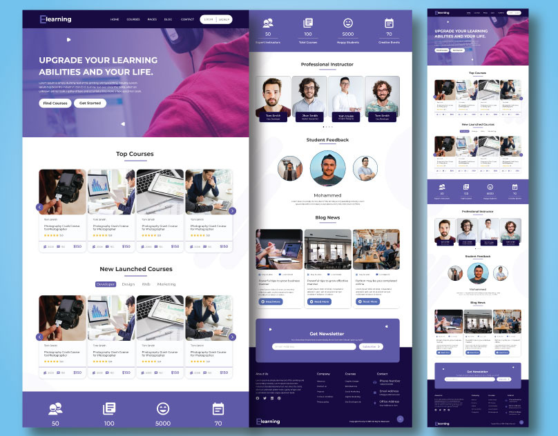 E-Learning Management System Home Page Design. by Sifat on Dribbble