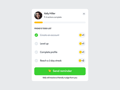 Referral Action List app product referral ui ux