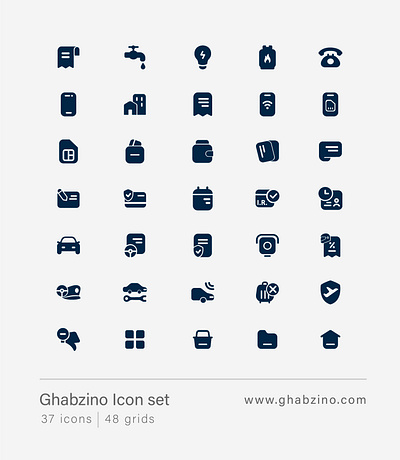 Ghabzino icon set bill car serviserc design graphic design icon icon design icon set mobile