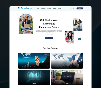 E Academy Education Website design ui ux uiuxdesign website