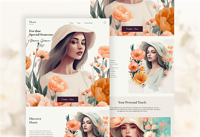 Floret : a Bouquet full of Love bouquet branding couples design flowers homepage landing love ui uiux webdesign