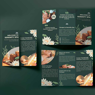 Modern Spa Trifold Brochure for a Refreshing Wellness branding graphic design relaxationpromotion ui