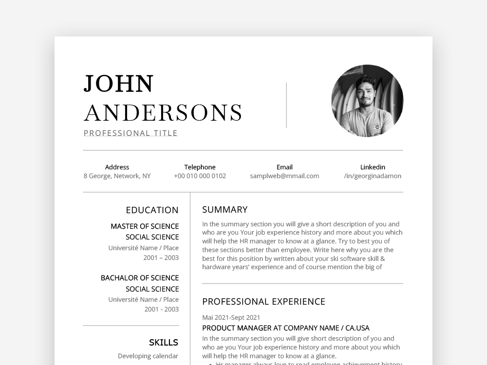 minimal-and-professional-resume-in-microsoft-word-by-paul-resume-on