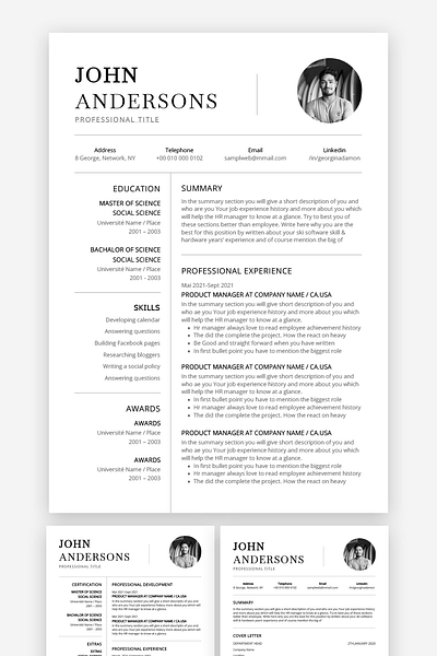 Minimal and professional resume in Microsoft Word 3 page docx resume create resume executive resume free creative resume free resume word free word resume resume