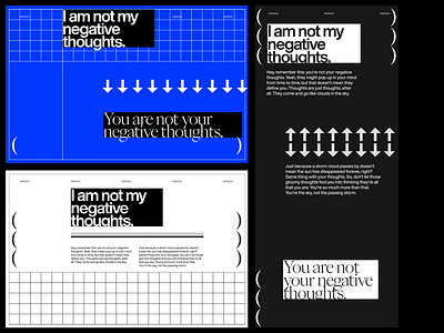 You Are Not Your Negative Thoughts black blue branding design graphic design mobile design negativity red typography ui ui design