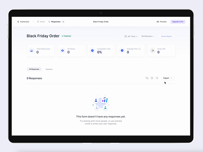 Analytics dashboard - Empty state clean flat microtransition minimal responsive ui ux