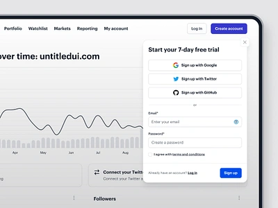 Minimal sign up modal — Untitled UI create account log in login minimal product design sign in sign up signin signup ui ui design user interface ux design