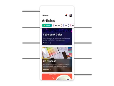 📝 Articles view graphic design ui