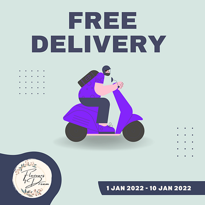 Free Delivery - Flavours of Dream graphic design