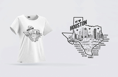 We love Houston - Real State t-shirt Design american design aparel brand identity branding business logo custom tee design graphic design houston illustration merch designer outdoorapparel designer t shirt t shirts tshirt tshirt designer vector vintage tee vintage tshirt