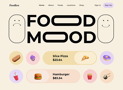 Food website UI 3d branding graphic design logo motion graphics ui