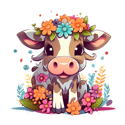 Cute Cow Clipart adorable ai ai generative cartoon clip art clipart colorful cow cute happy illustration png