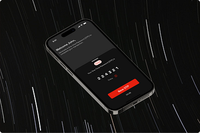 OTP Copied (Dark mode) - Zenith Bank eToken app design ui ux